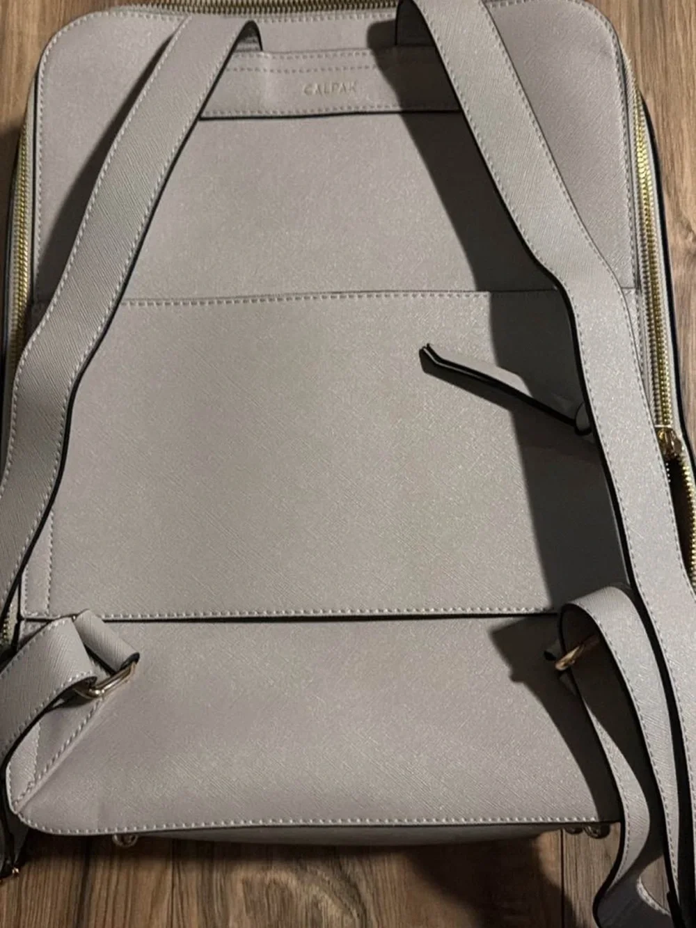 Calpak Women's Light Gray laptop Bag with Whipstitch Trim